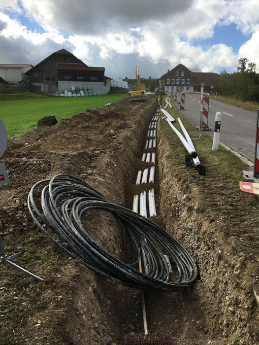 EKT Thurgau, 8 Km Kabelschutzrohre verlegt